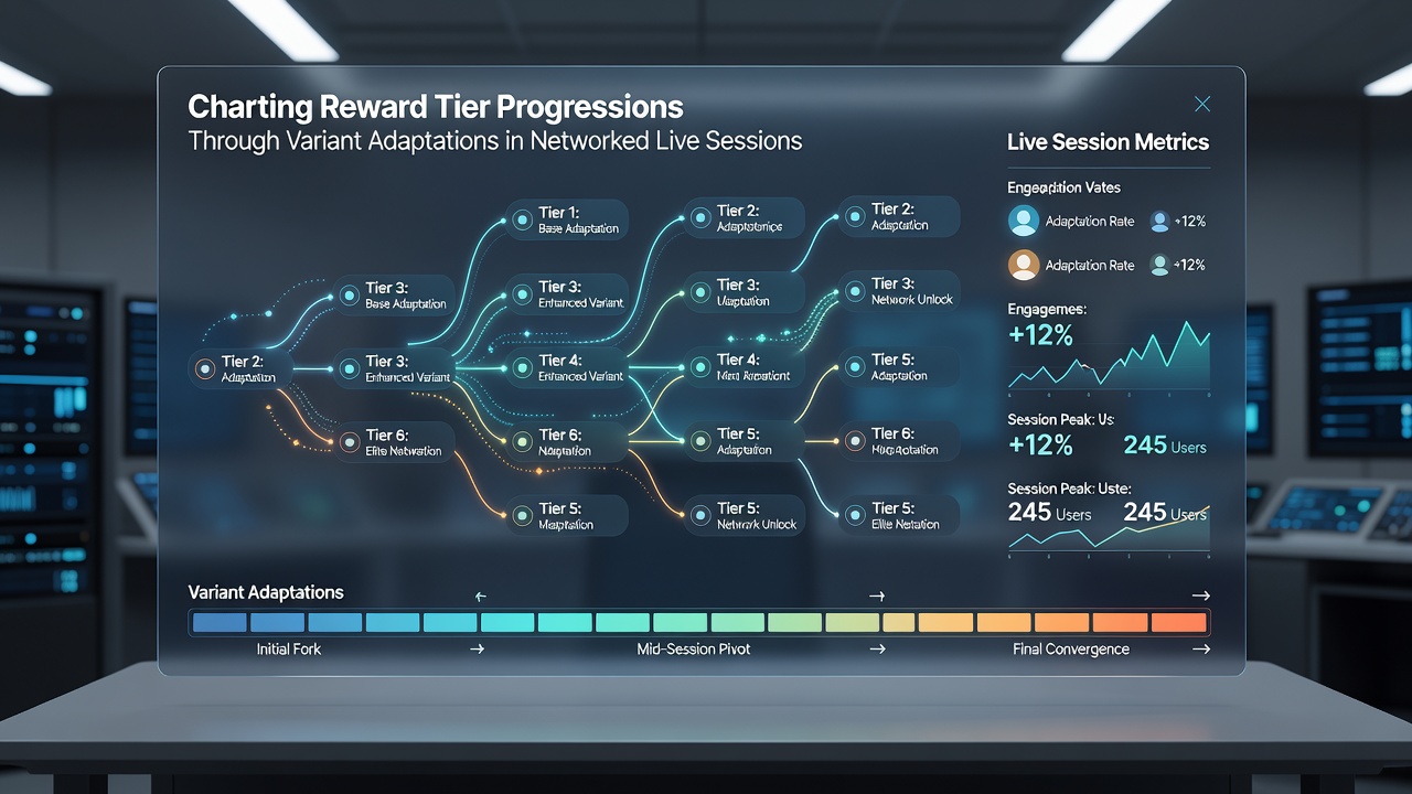 Dashboard interface displaying tier progression metrics for live session variants