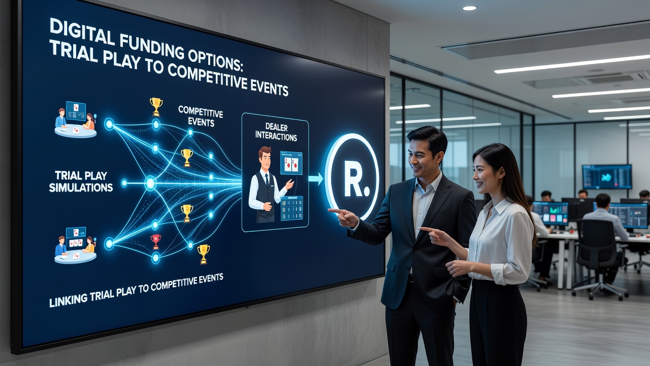 Live dealer blackjack tournament interface displaying reward tiers and digital wallet integration during bracket progression