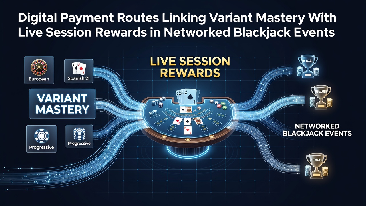 Digital payment interfaces displaying blackjack variant options and live session reward indicators on a mobile network platform