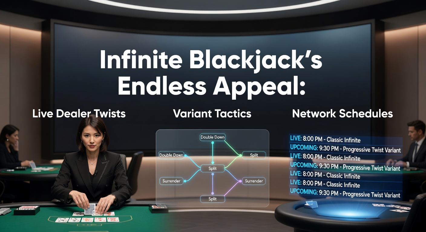 Dynamic live dealer Infinite Blackjack table showing unlimited player seats and fast-paced action