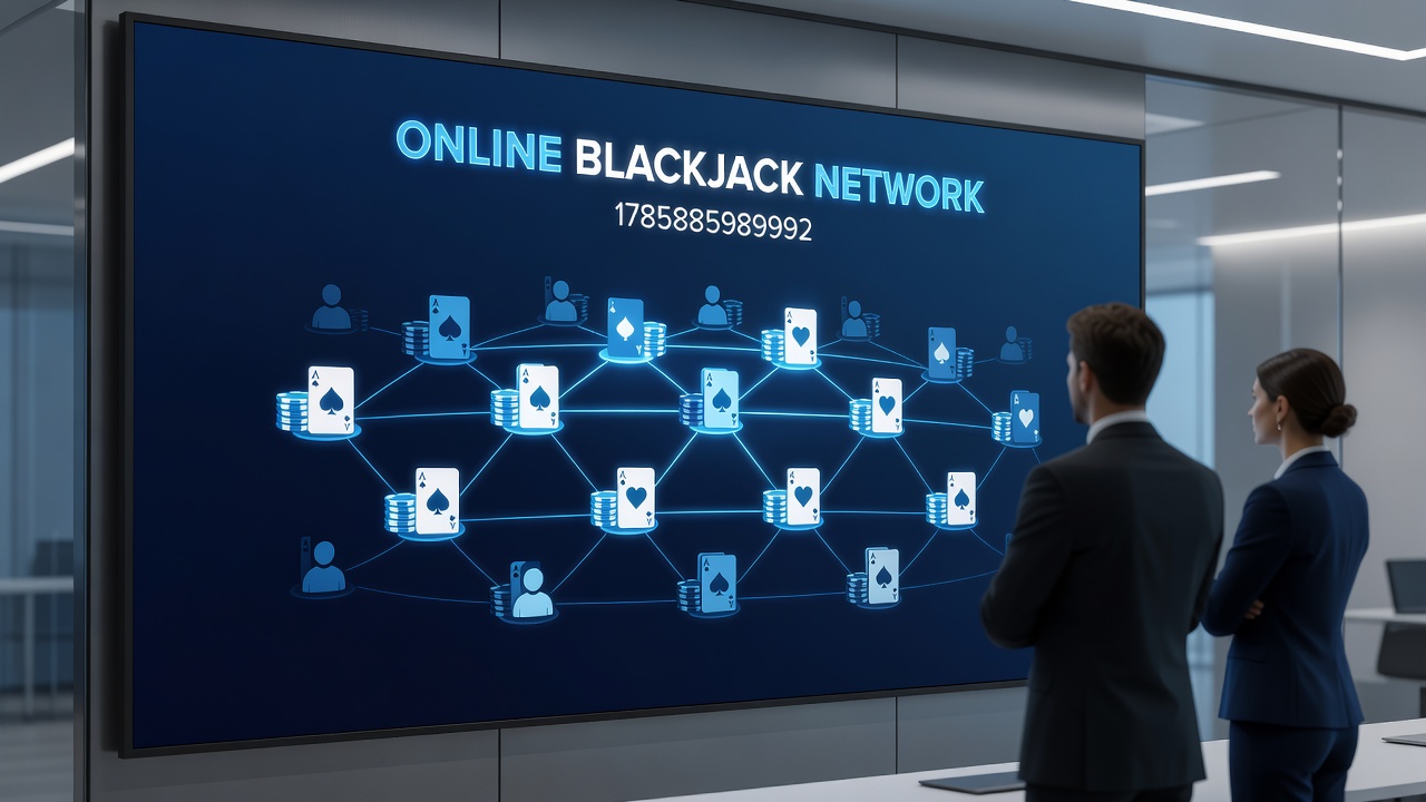 Network diagram illustrating server connections between different regional blackjack platforms