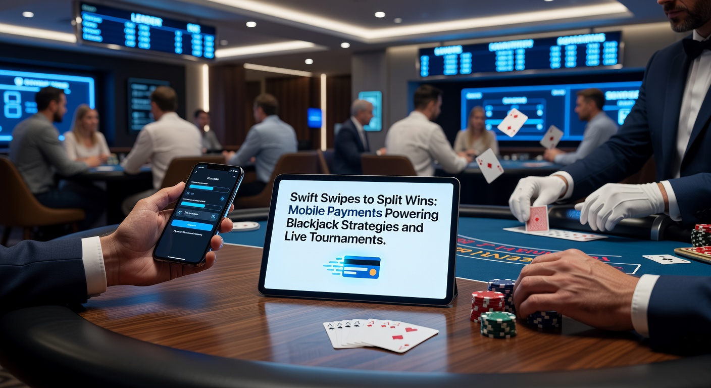 Live blackjack tournament leaderboard on a mobile device with real-time payment icons and split bet animations, capturing the high-stakes energy of ongoing competition